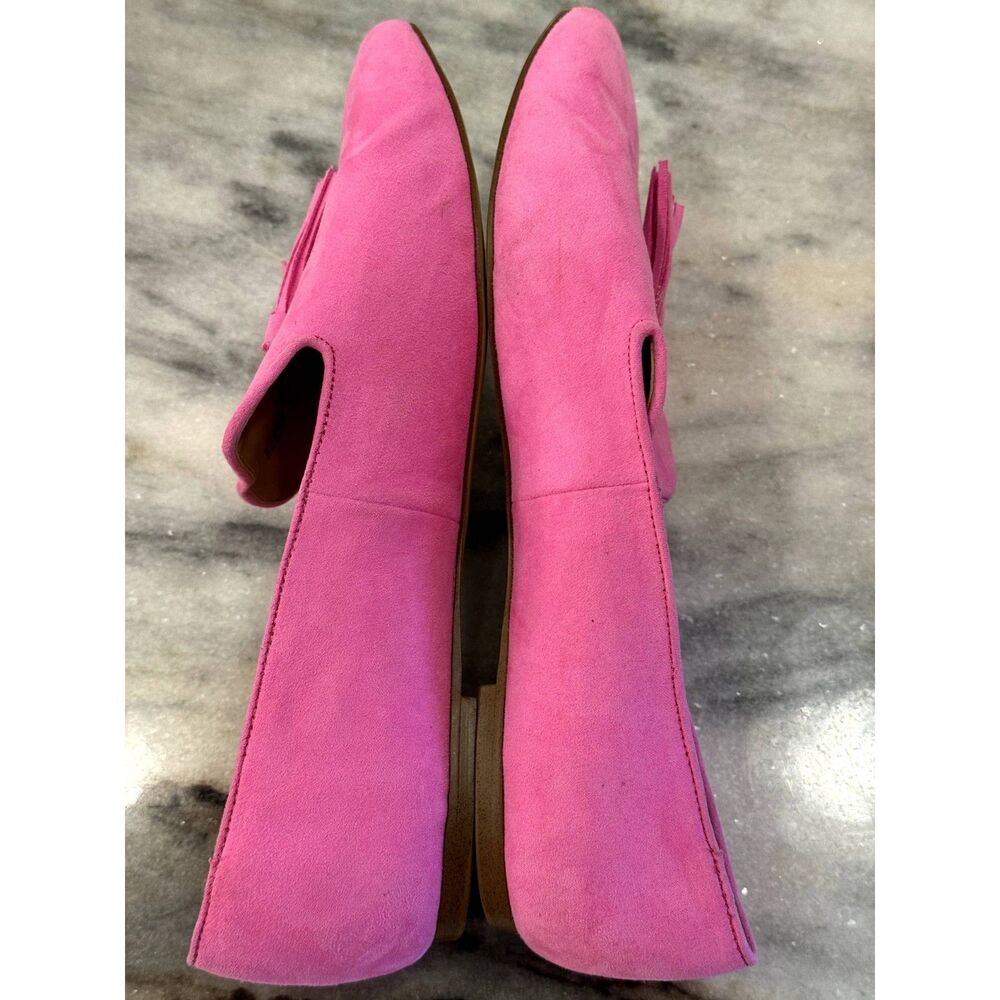 J. Crew Bright Pink Suede Loafers w/ Tassels EUC Size 9.5 / classic / preppy / - Picture 11 of 11